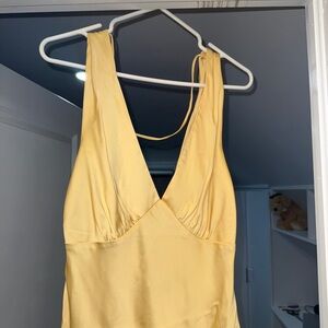 Abercrombie & Fitch Julia Slip Halter Dress - Yellow